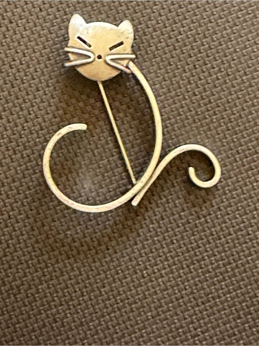 Vintage Beau sterling silver Cat brooch 925, #355